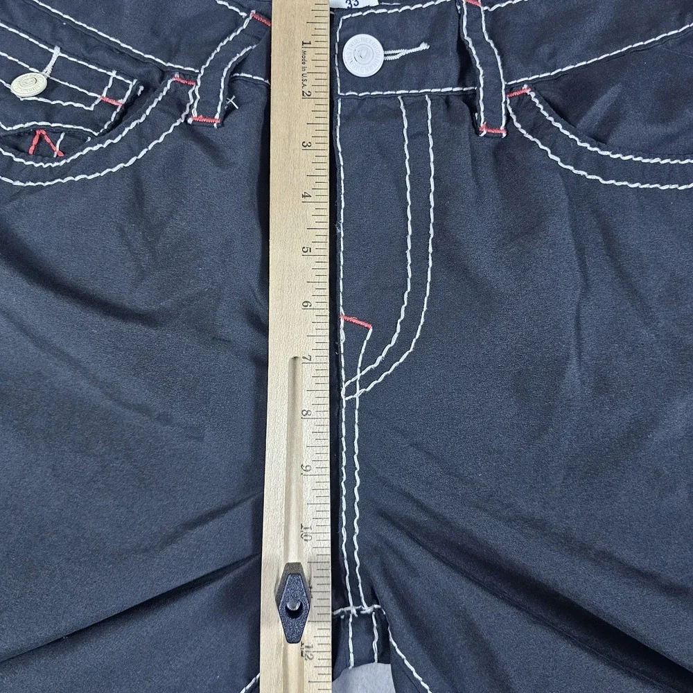True Religion Boardshorts Mens 33 Black Flap Pockets Swim Surf Trunks 10